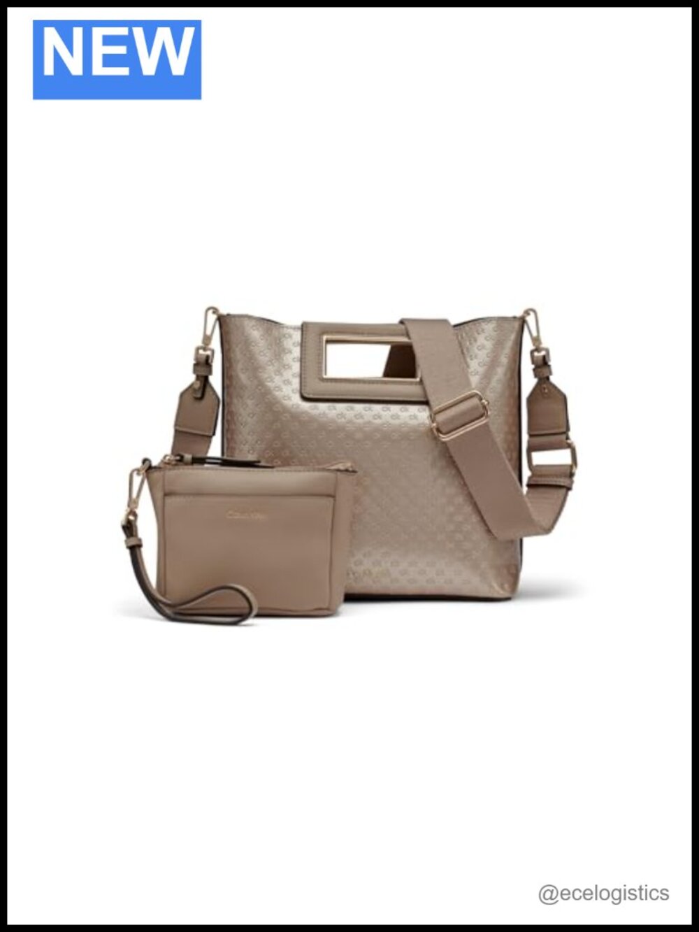 Crossbody Bag with Removable Pouch Vegan Leather